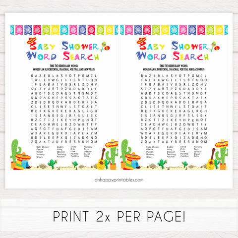 baby shower word search game, Printable baby shower games, Mexican fiesta fun baby games, baby shower games, fun baby shower ideas, top baby shower ideas, fiesta shower baby shower, fiesta baby shower ideas