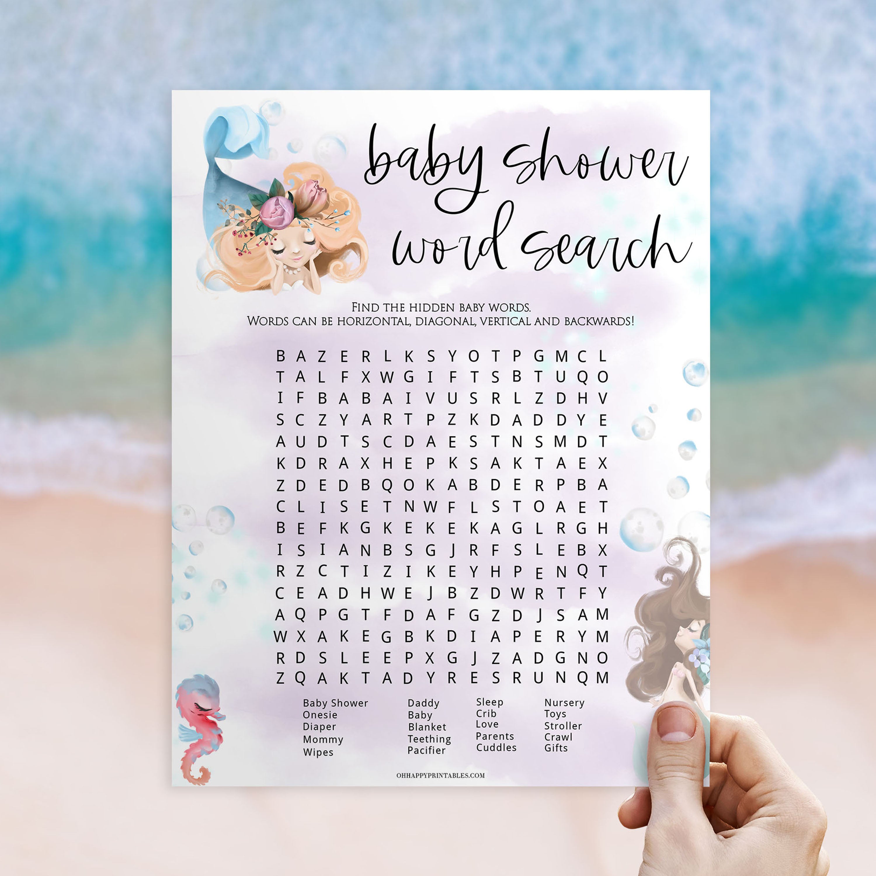baby shower word search game, Printable baby shower games, little mermaid baby games, baby shower games, fun baby shower ideas, top baby shower ideas, little mermaid baby shower, baby shower games, pink hearts baby shower ideas