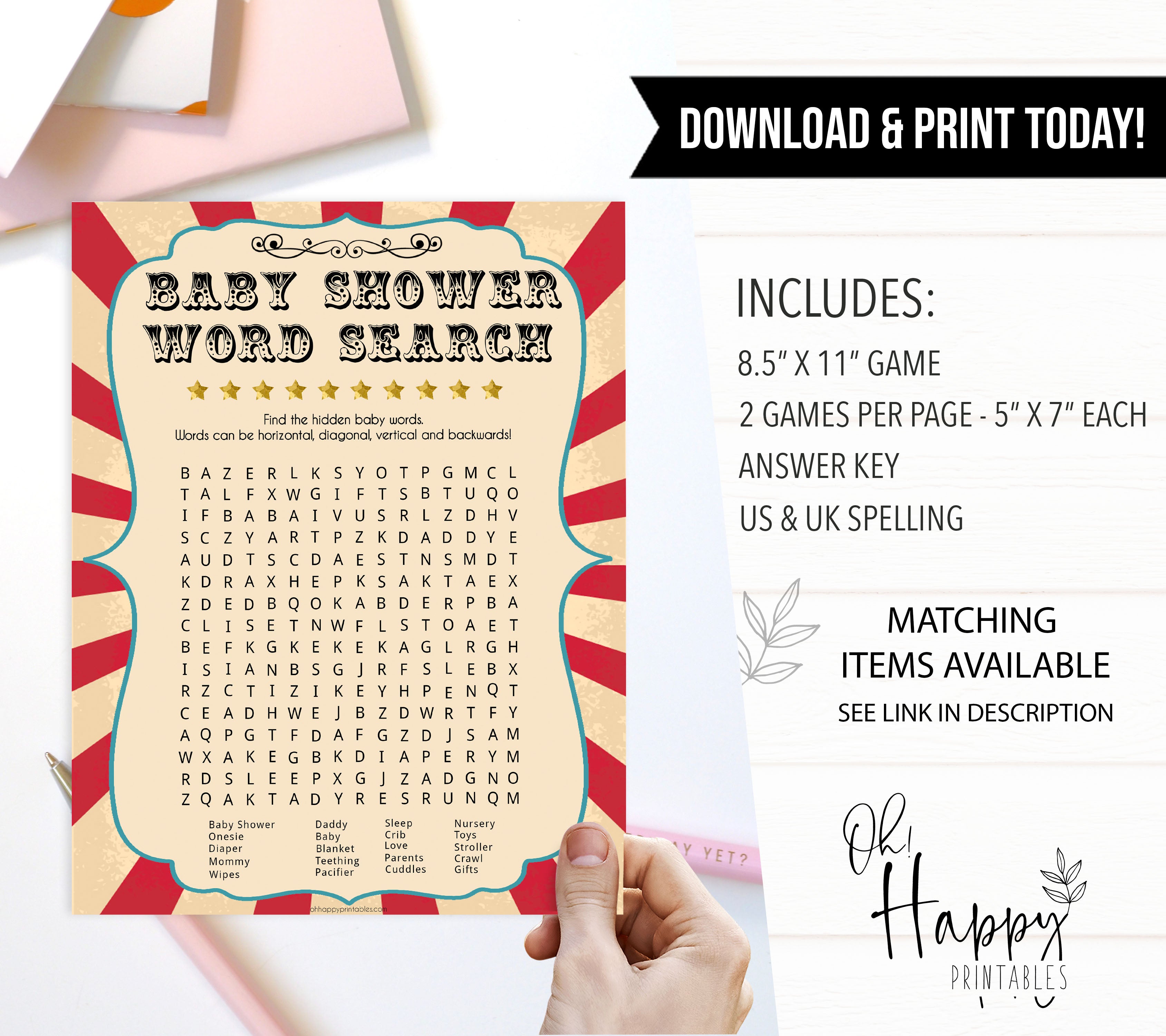 Word Search - Circus