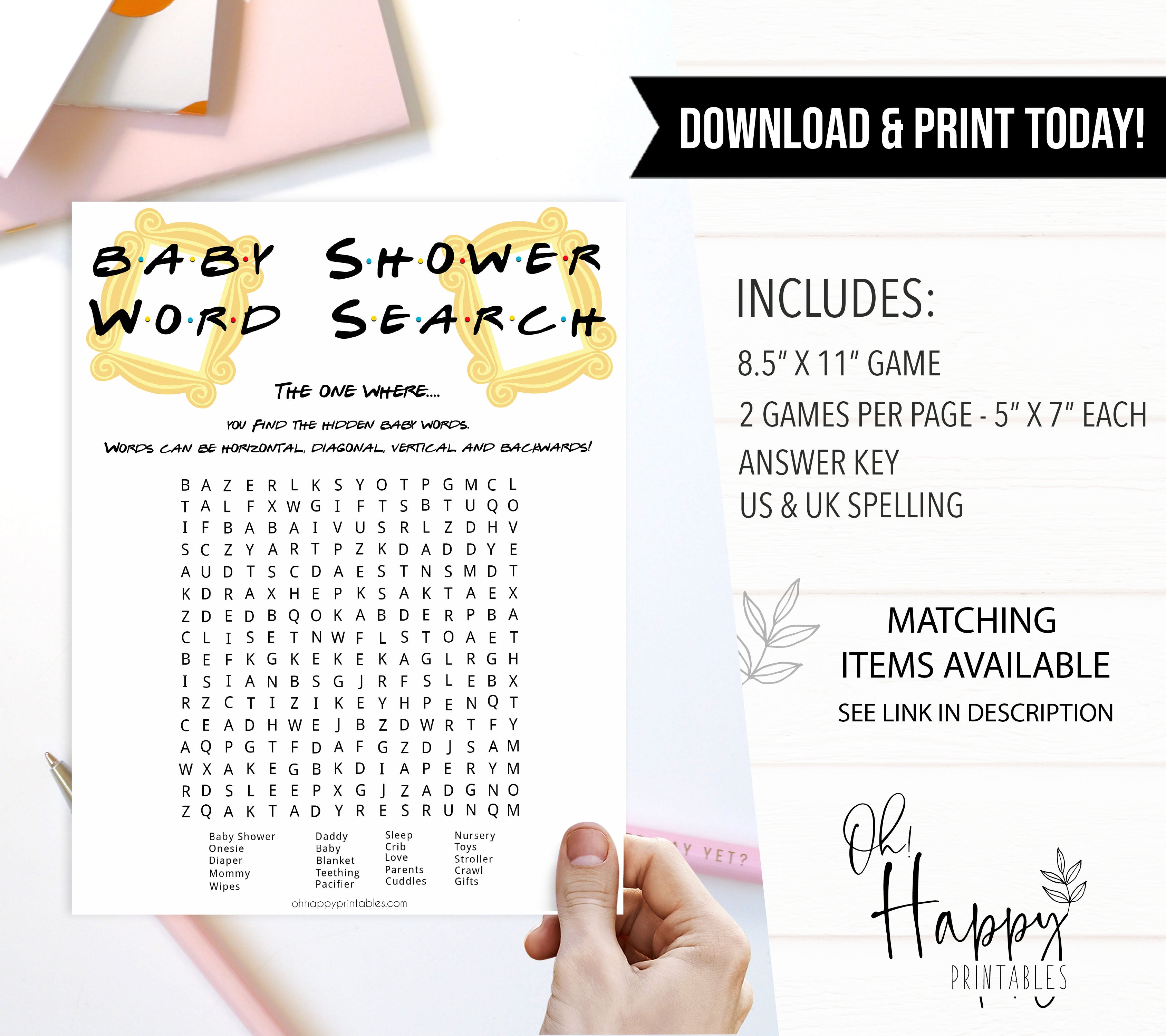 baby shower word search game, baby word search, Printable baby shower games, friends fun baby games, baby shower games, fun baby shower ideas, top baby shower ideas, friends baby shower, friends baby shower ideas