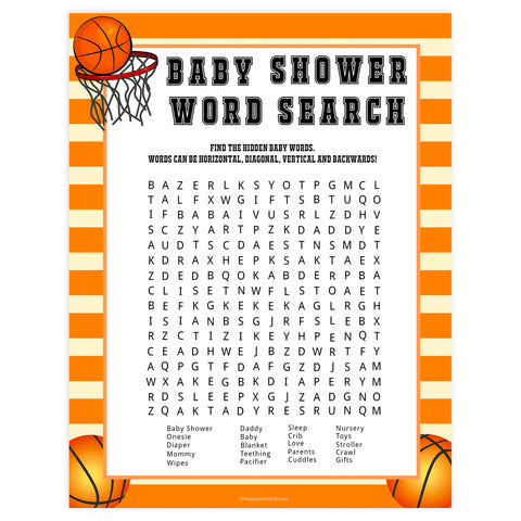 baby shower word search, baby word search game, Printable baby shower games, basketball fun baby games, baby shower games, fun baby shower ideas, top baby shower ideas, basketball baby shower, basketball baby shower ideas