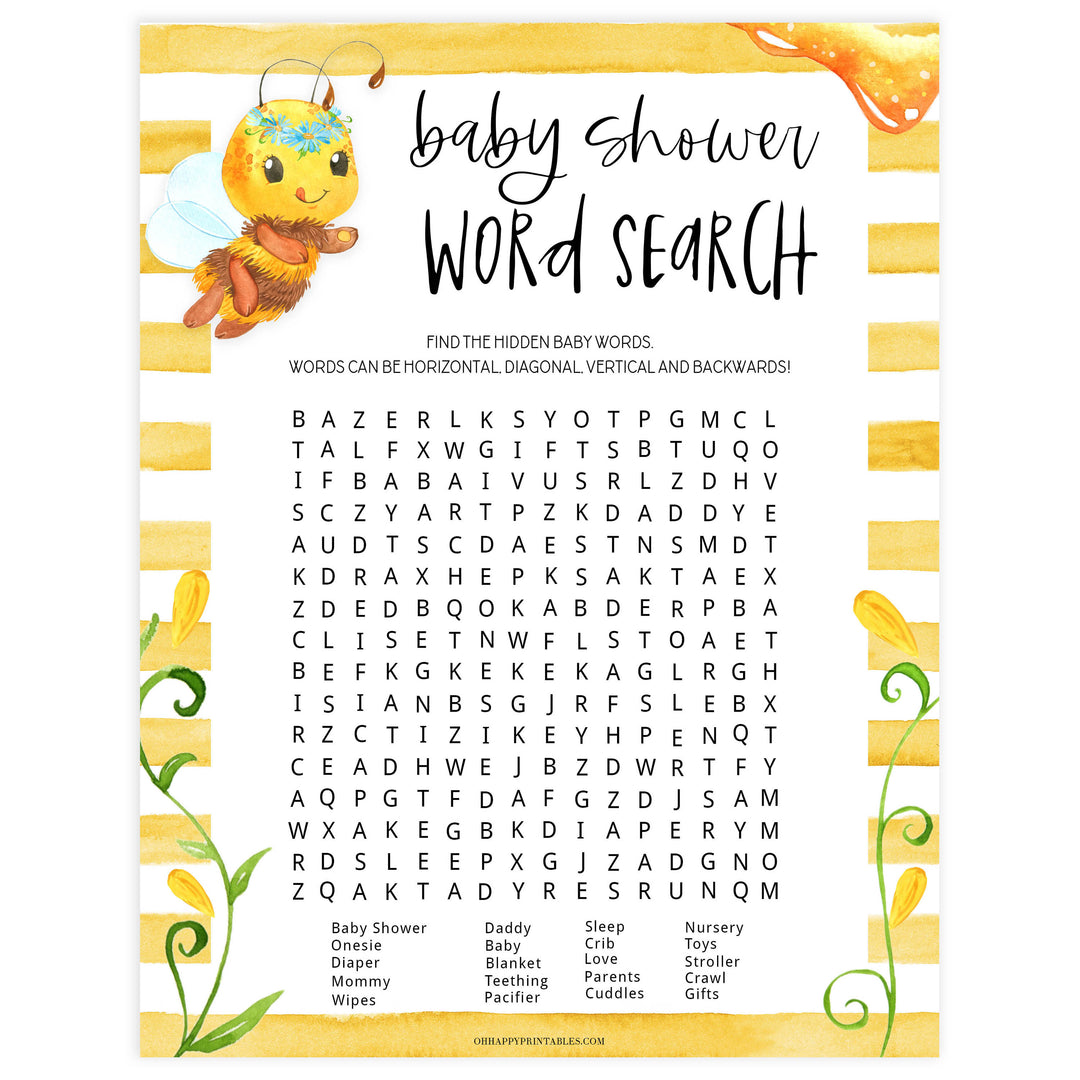 baby shower word search game, baby word search, Printable baby shower games, mommy bee fun baby games, baby shower games, fun baby shower ideas, top baby shower ideas, mommy to bee baby shower, friends baby shower ideas