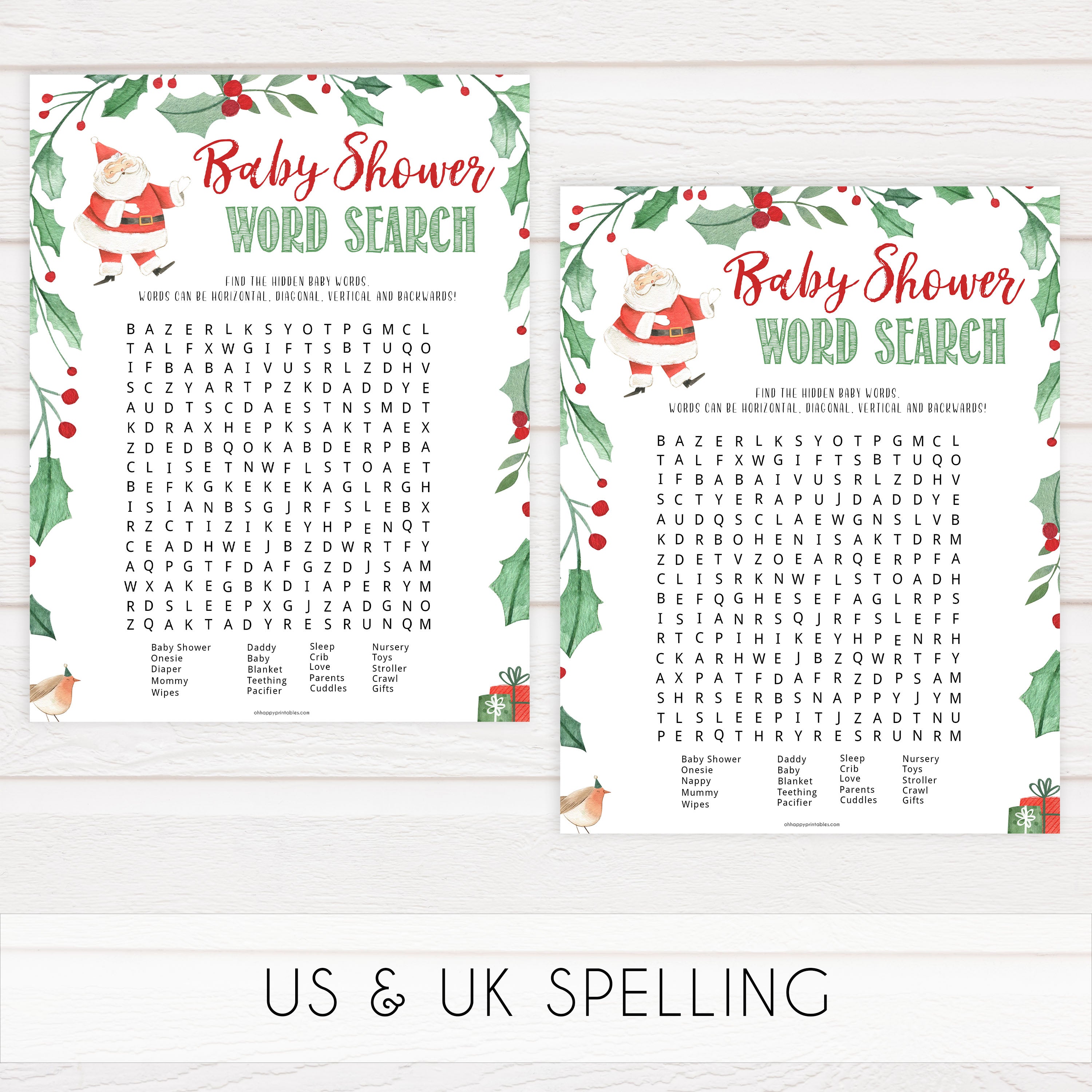 Christmas baby shower games, Baby Shower Word Search, festive baby shower games, best baby shower games, top 10 baby games, baby shower ideas, baby shower games