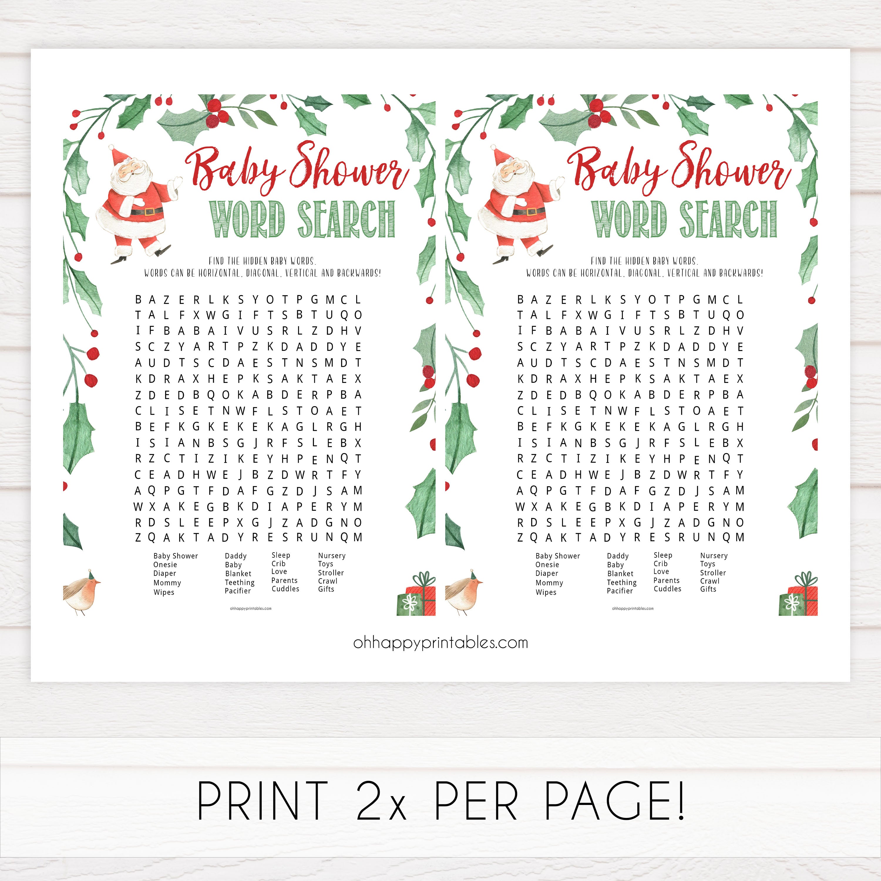 Christmas baby shower games, Baby Shower Word Search, festive baby shower games, best baby shower games, top 10 baby games, baby shower ideas, baby shower games