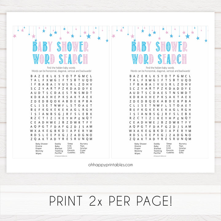 Gender reveal baby games, baby shower word search, baby word search, printable baby shower games, fun baby games, top baby games, best baby games, baby shower games