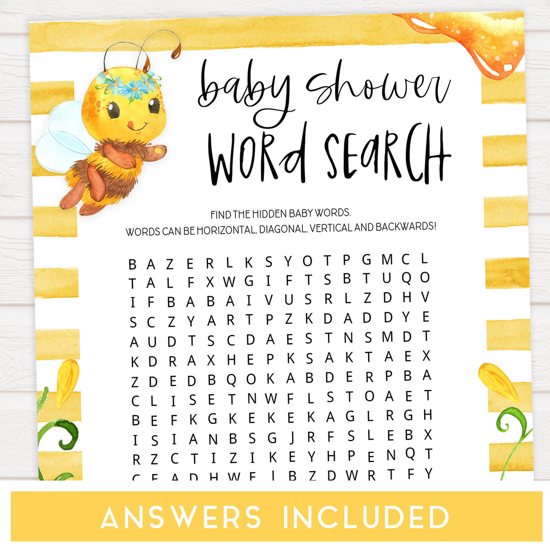 baby shower word search game, baby word search, Printable baby shower games, mommy bee fun baby games, baby shower games, fun baby shower ideas, top baby shower ideas, mommy to bee baby shower, friends baby shower ideas