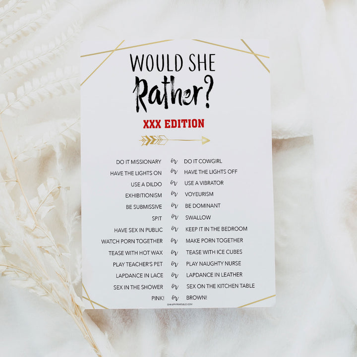 X Rated Would She Rather - Bride Tribe