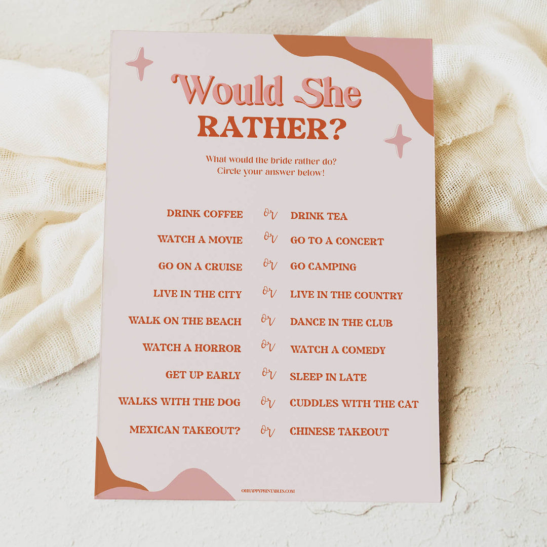 6 bridal shower games, retro 70s bridal shower, printable bridal shower games, 70s modern bridal shower, popular bridal shower games
