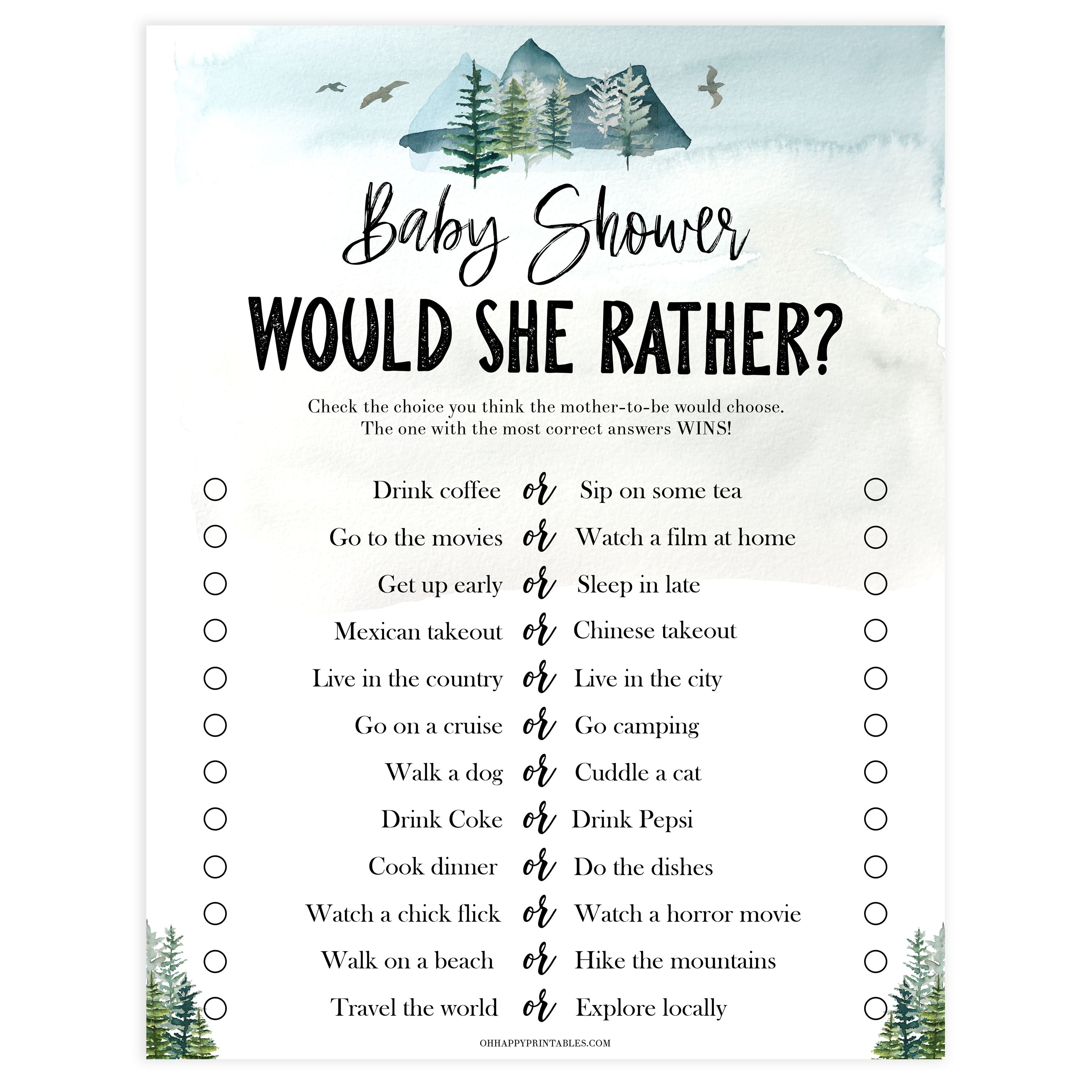 editable would she rather baby game, Printable baby shower games, adventure awaits baby games, baby shower games, fun baby shower ideas, top baby shower ideas, adventure awaits baby shower, baby shower games, fun adventure baby shower ideas