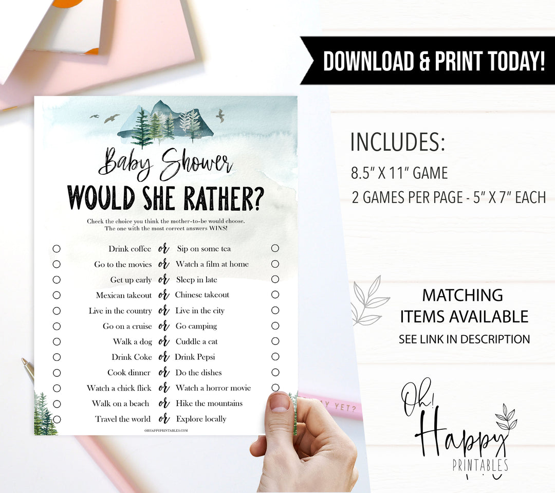 editable would she rather baby game, Printable baby shower games, adventure awaits baby games, baby shower games, fun baby shower ideas, top baby shower ideas, adventure awaits baby shower, baby shower games, fun adventure baby shower ideas