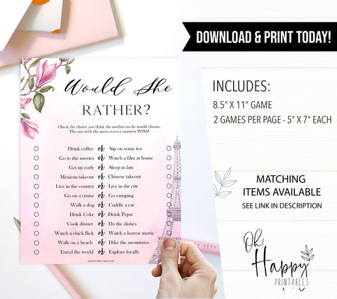  Paris baby shower games, printable baby shower games, Parisian baby shower games, fun baby shower games
