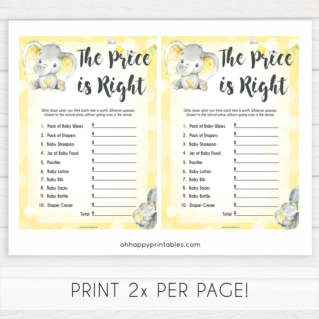 yellow elephant baby games, 10 baby game bundle, baby shower games, baby game bundles, fun baby games, top baby games, labor or porn, baby bump game, instant download games