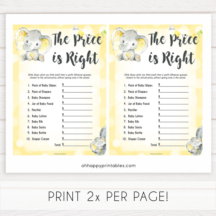 yellow elephant baby games, 7 baby game bundle, baby shower games, baby game bundles, fun baby games, top baby games, labor or porn, baby bump game, instant download games