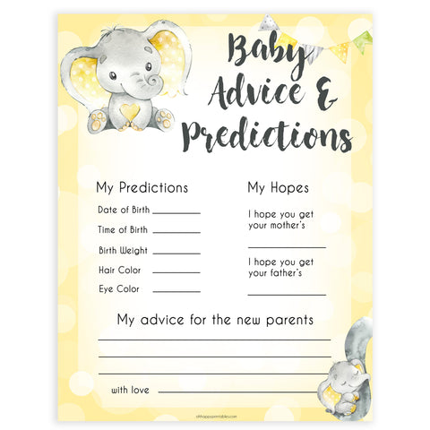 yellow elephant baby games, baby advice and predictions baby games, yellow baby games, elephant baby shower, fun baby games, top 10 baby games, popular baby games, printable baby games