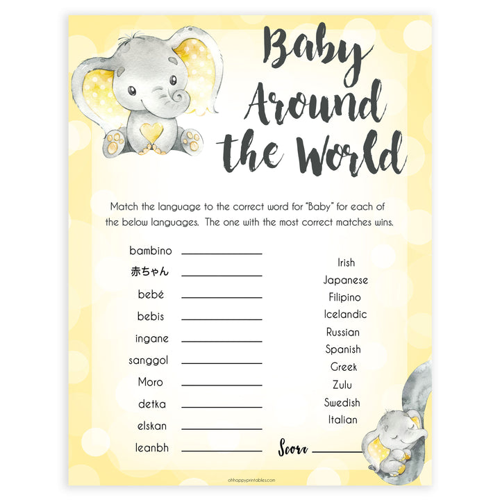  yellow elephant baby games, baby around the world baby games, yellow baby games, elephant baby shower, fun baby games, top 10 baby games, popular baby games, printable baby games