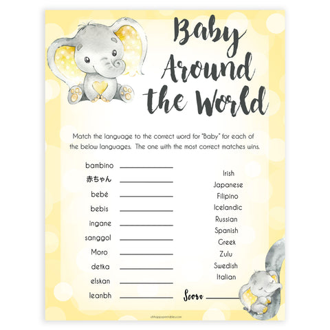  yellow elephant baby games, baby around the world baby games, yellow baby games, elephant baby shower, fun baby games, top 10 baby games, popular baby games, printable baby games