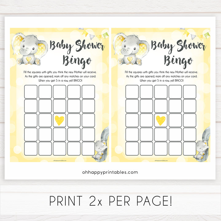 yellow elephant baby games, baby bingo baby games, yellow baby games, elephant baby shower, fun baby games, top 10 baby games, popular baby games, printable baby games
