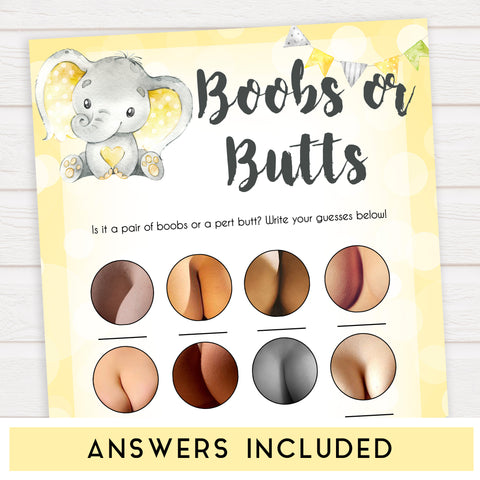yellow elephant baby games, boobs or butts baby games, yellow baby games, elephant baby shower, fun baby games, top 10 baby games, popular baby games, printable baby games
