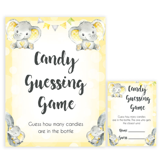 yellow elephant baby games, candy guessing game baby games, yellow baby games, elephant baby shower, fun baby games, top 10 baby games, popular baby games, printable baby games