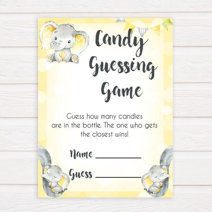 yellow elephant baby games, candy guessing game baby games, yellow baby games, elephant baby shower, fun baby games, top 10 baby games, popular baby games, printable baby games