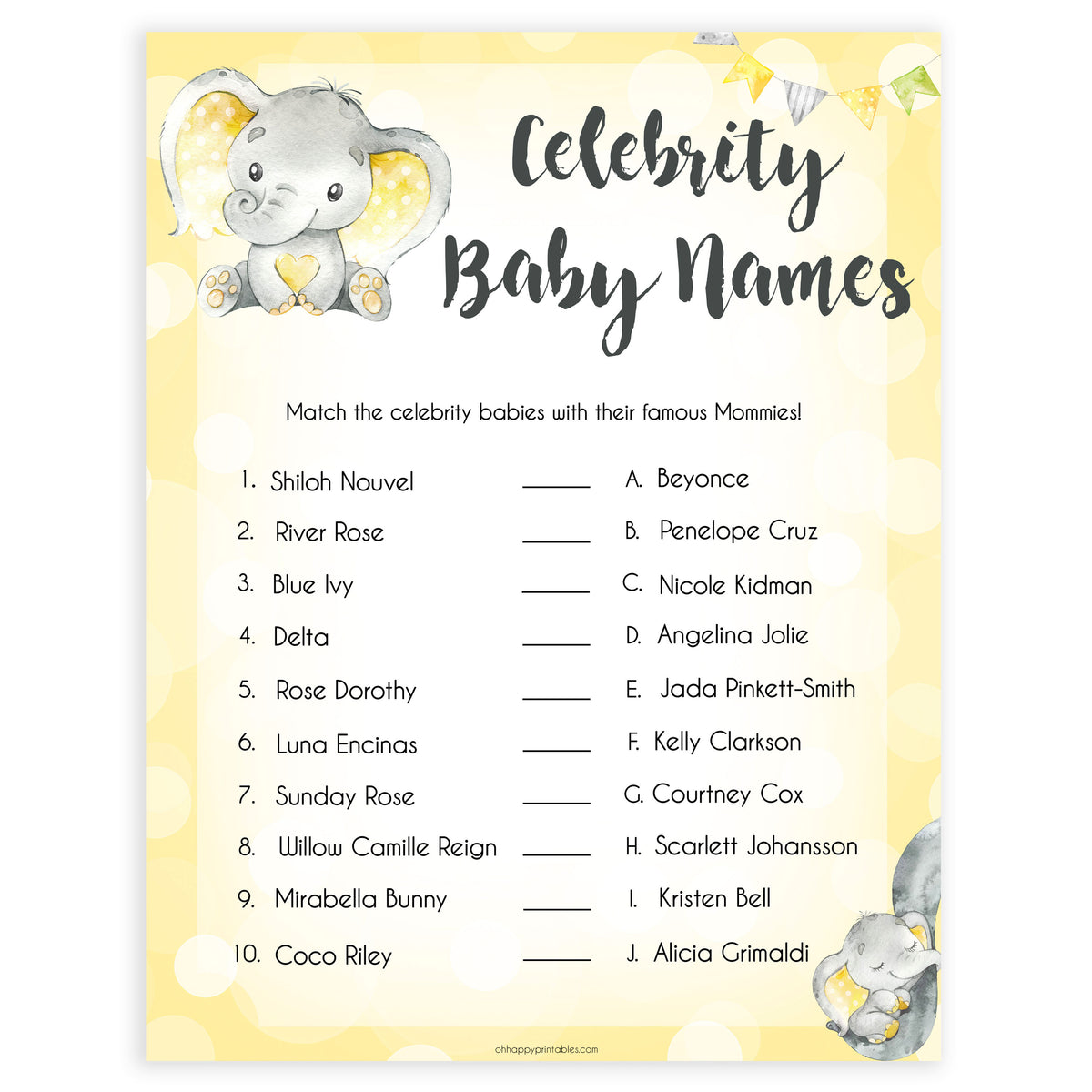  yellow elephant baby games, celebrity baby names baby games, yellow baby games, elephant baby shower, fun baby games, top 10 baby games, popular baby games, printable baby games