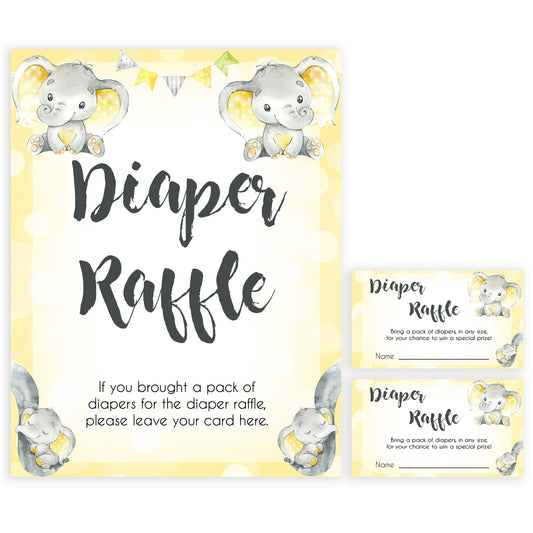 yellow elephant baby games, diaper raffle baby games, yellow baby games, elephant baby shower, fun baby games, top 10 baby games, popular baby games, printable baby games