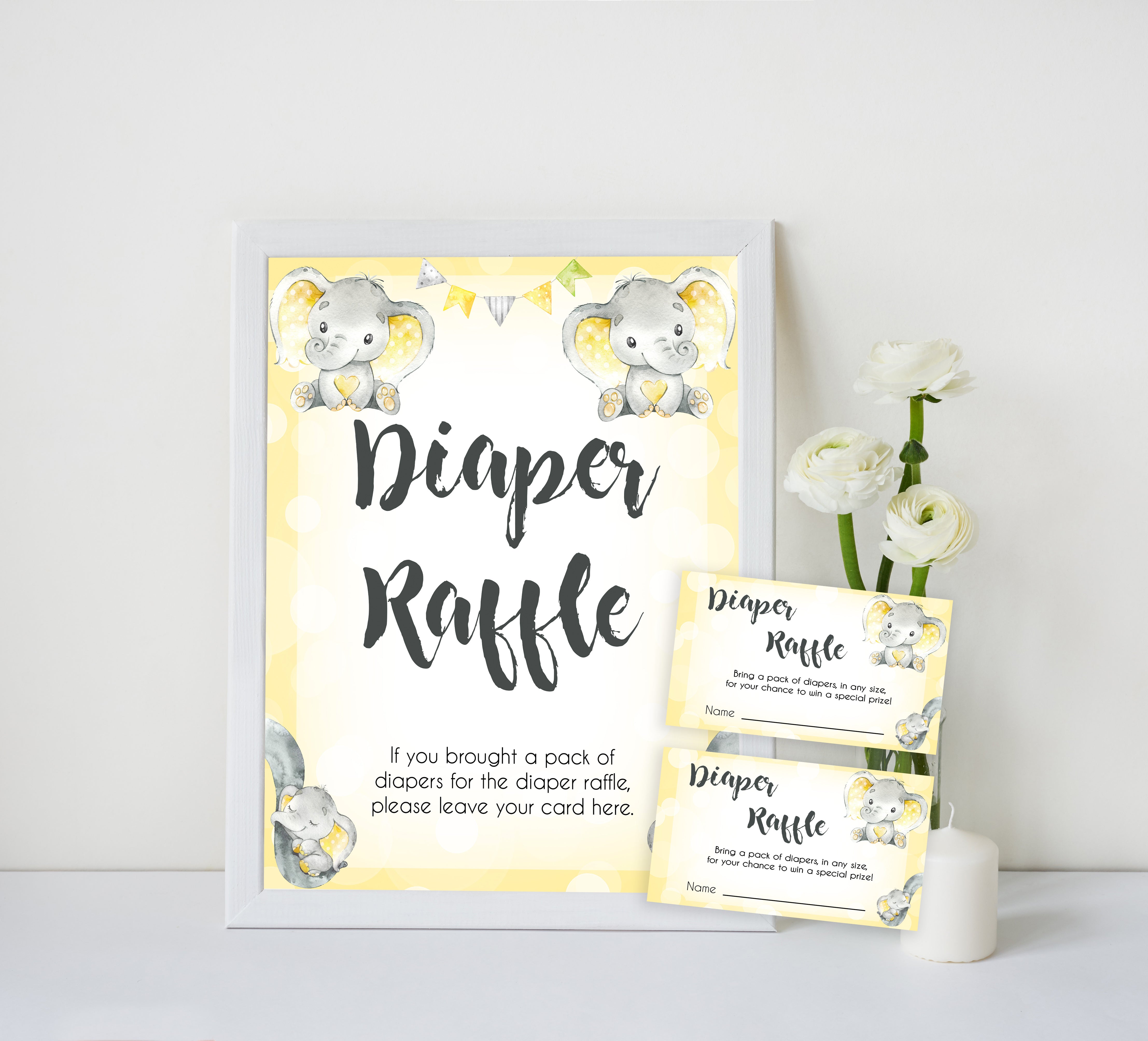 yellow elephant baby games, diaper raffle baby games, yellow baby games, elephant baby shower, fun baby games, top 10 baby games, popular baby games, printable baby games