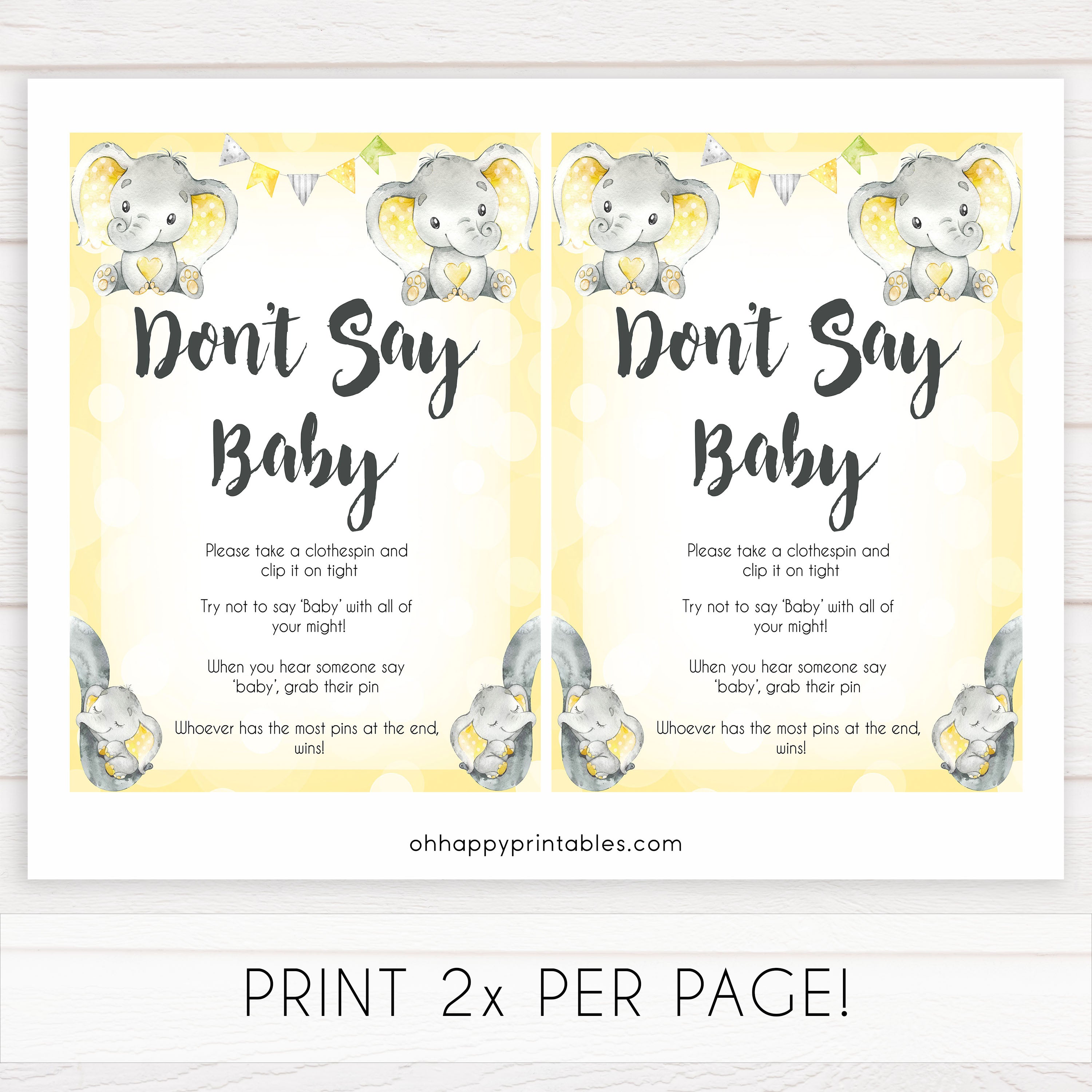 yellow elephant baby games, dont say baby baby games, yellow baby games, elephant baby shower, fun baby games, top 10 baby games, popular baby games, printable baby games