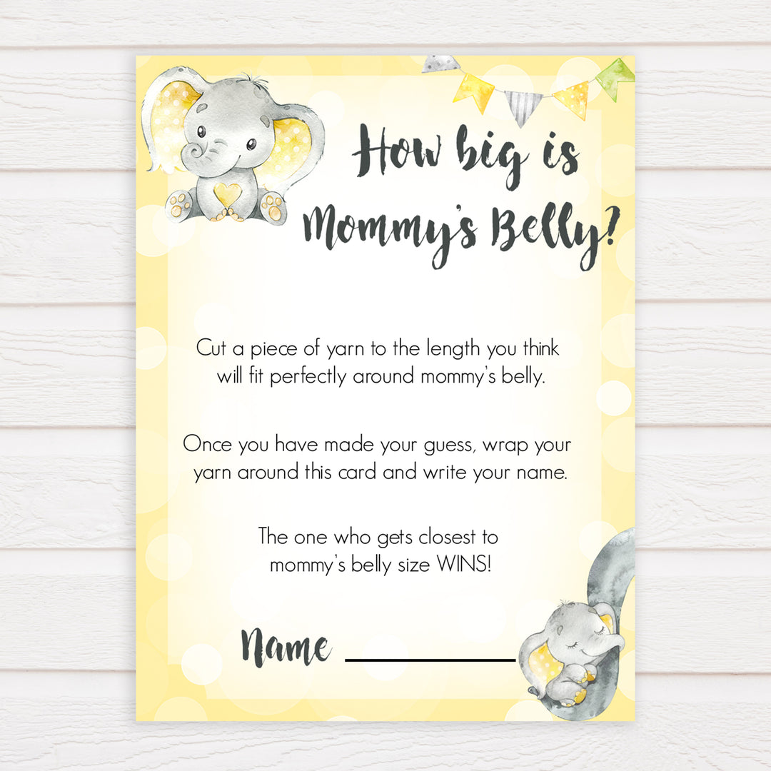 yellow elephant baby games, how big is mummys belly baby games, yellow baby games, elephant baby shower, fun baby games, top 10 baby games, popular baby games, printable baby games