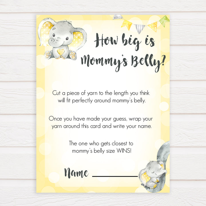 yellow elephant baby games, how big is mummys belly baby games, yellow baby games, elephant baby shower, fun baby games, top 10 baby games, popular baby games, printable baby games