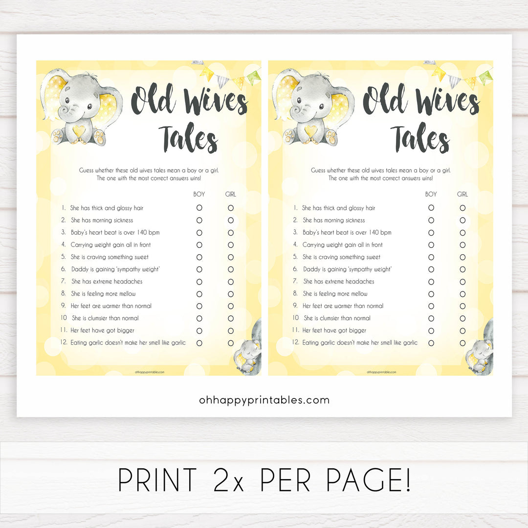 yellow elephant baby games, old wives tales baby games, yellow baby games, elephant baby shower, fun baby games, top 10 baby games, popular baby games, printable baby games