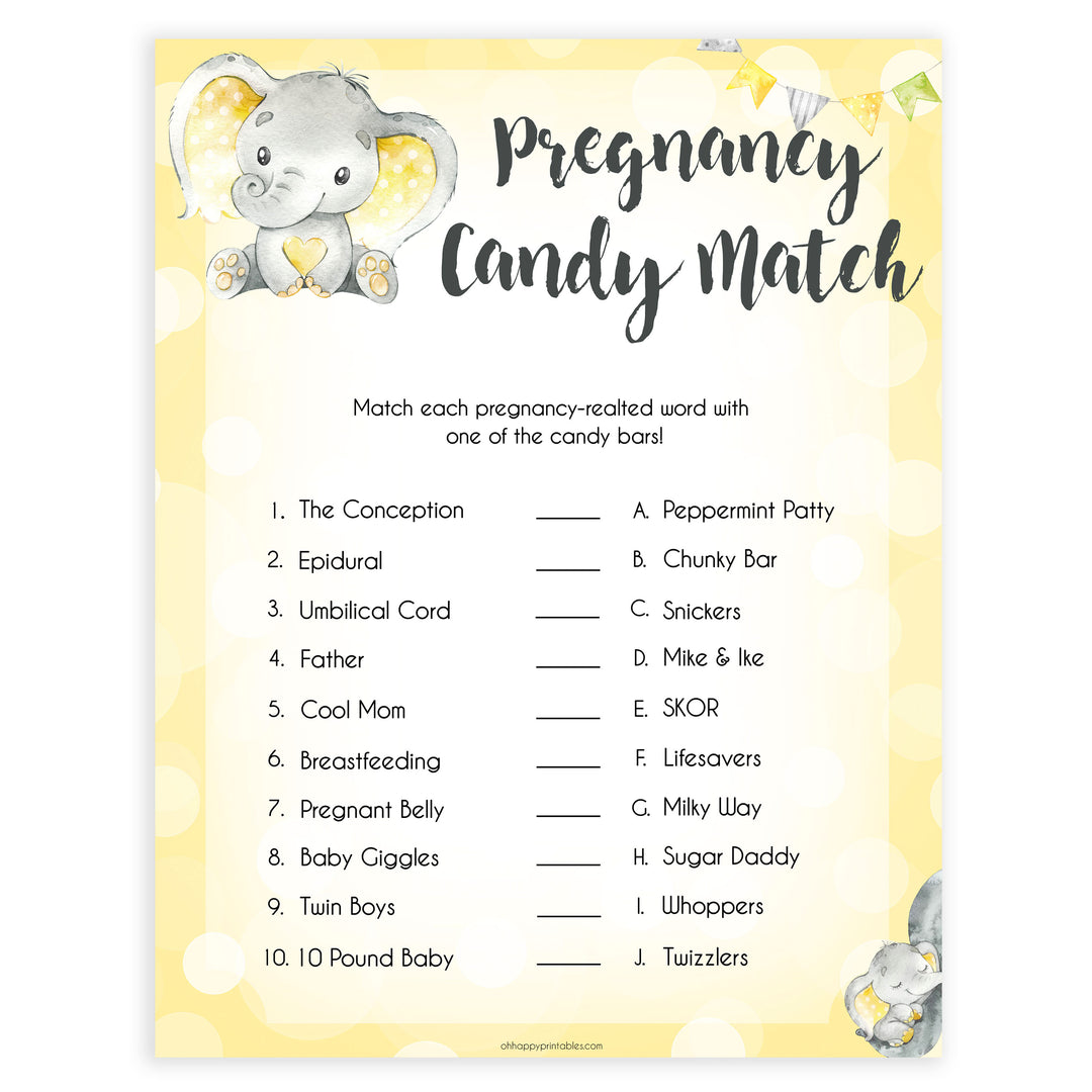 yellow elephant baby games, pregnancy candy match baby games, yellow baby games, elephant baby shower, fun baby games, top 10 baby games, popular baby games, printable baby games