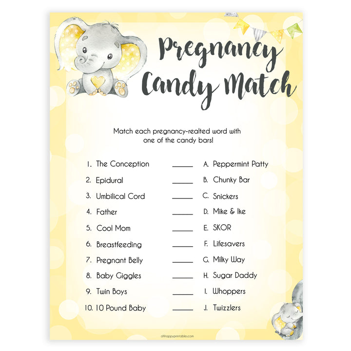 yellow elephant baby games, pregnancy candy match baby games, yellow baby games, elephant baby shower, fun baby games, top 10 baby games, popular baby games, printable baby games