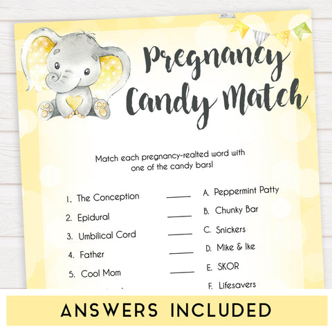 yellow elephant baby games, pregnancy candy match baby games, yellow baby games, elephant baby shower, fun baby games, top 10 baby games, popular baby games, printable baby games