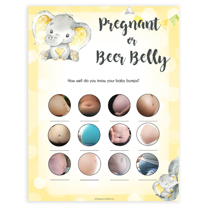 yellow elephant baby games, pregnant or beer belly baby games, yellow baby games, elephant baby shower, fun baby games, top 10 baby games, popular baby games, printable baby games