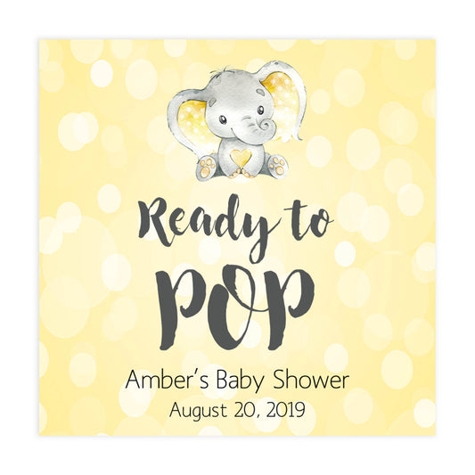 ready to pop tags, pop tags, Printable baby shower games, fun baby games, baby shower games, fun baby shower ideas, top baby shower ideas, yellow elephant baby shower, blue baby shower ideas