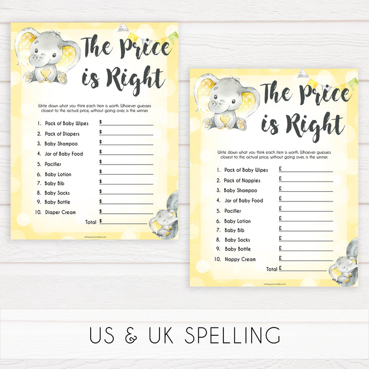 yellow elephant baby games, the price is right baby games, yellow baby games, elephant baby shower, fun baby games, top 10 baby games, popular baby games, printable baby games