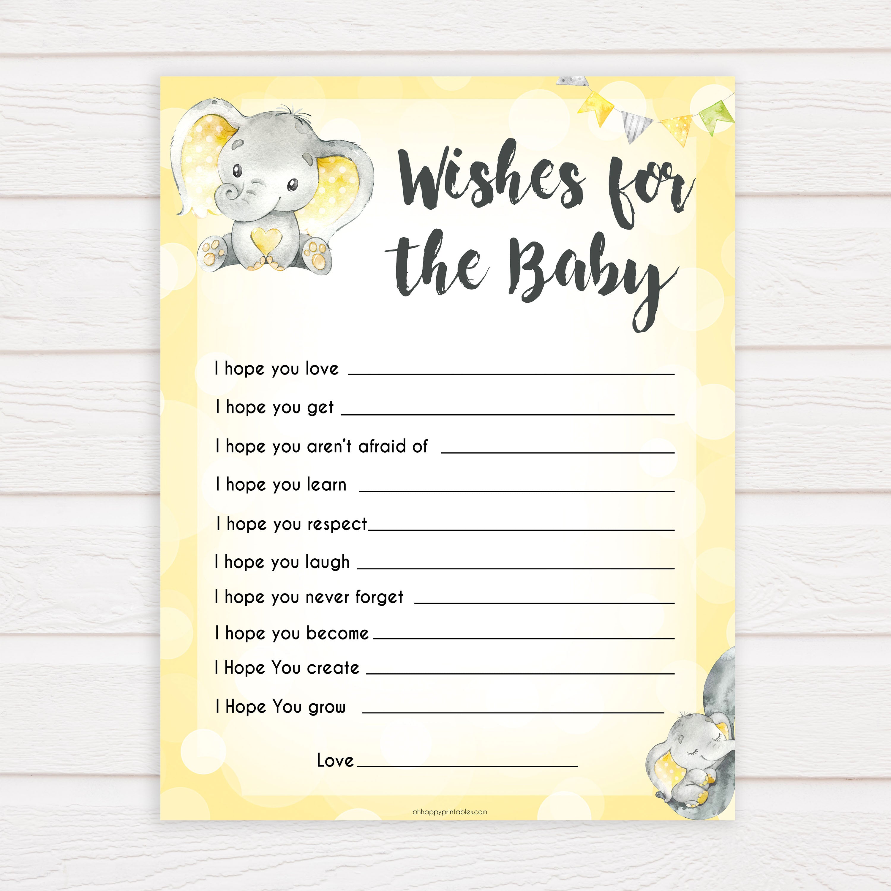 yellow elephant baby games, wishes for the baby  baby games, yellow baby games, elephant baby shower, fun baby games, top 10 baby games, popular baby games, printable baby games