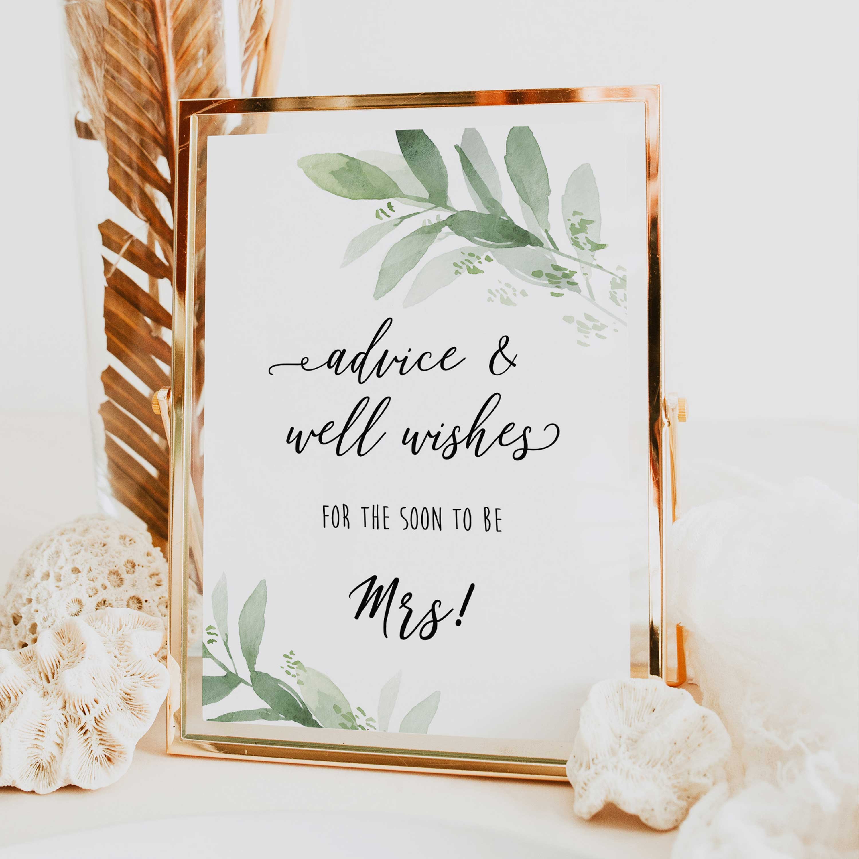 advice and well wishes for the bride, greenery bridal shower, fun bridal shower games, bachelorette party games, floral bridal games, hen party ideas