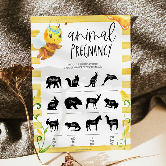 animal pregnancy game, Printable baby shower games, mommy bee fun baby games, baby shower games, fun baby shower ideas, top baby shower ideas, mommy to bee baby shower, friends baby shower ideas