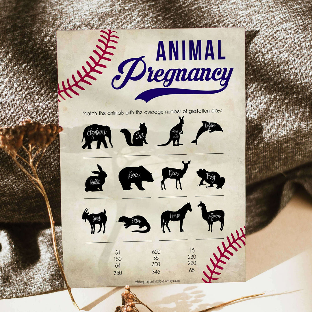 animal pregnancy baseball baby shower, baby shower games, best baby shower games, top baby shower games, baseball baby shower theme, printable baby shower games