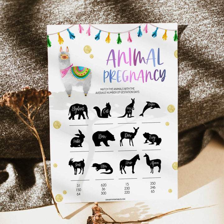 animal pregnancy game, Printable baby shower games, llama fiesta fun baby games, baby shower games, fun baby shower ideas, top baby shower ideas, Llama fiesta shower baby shower, fiesta baby shower ideas