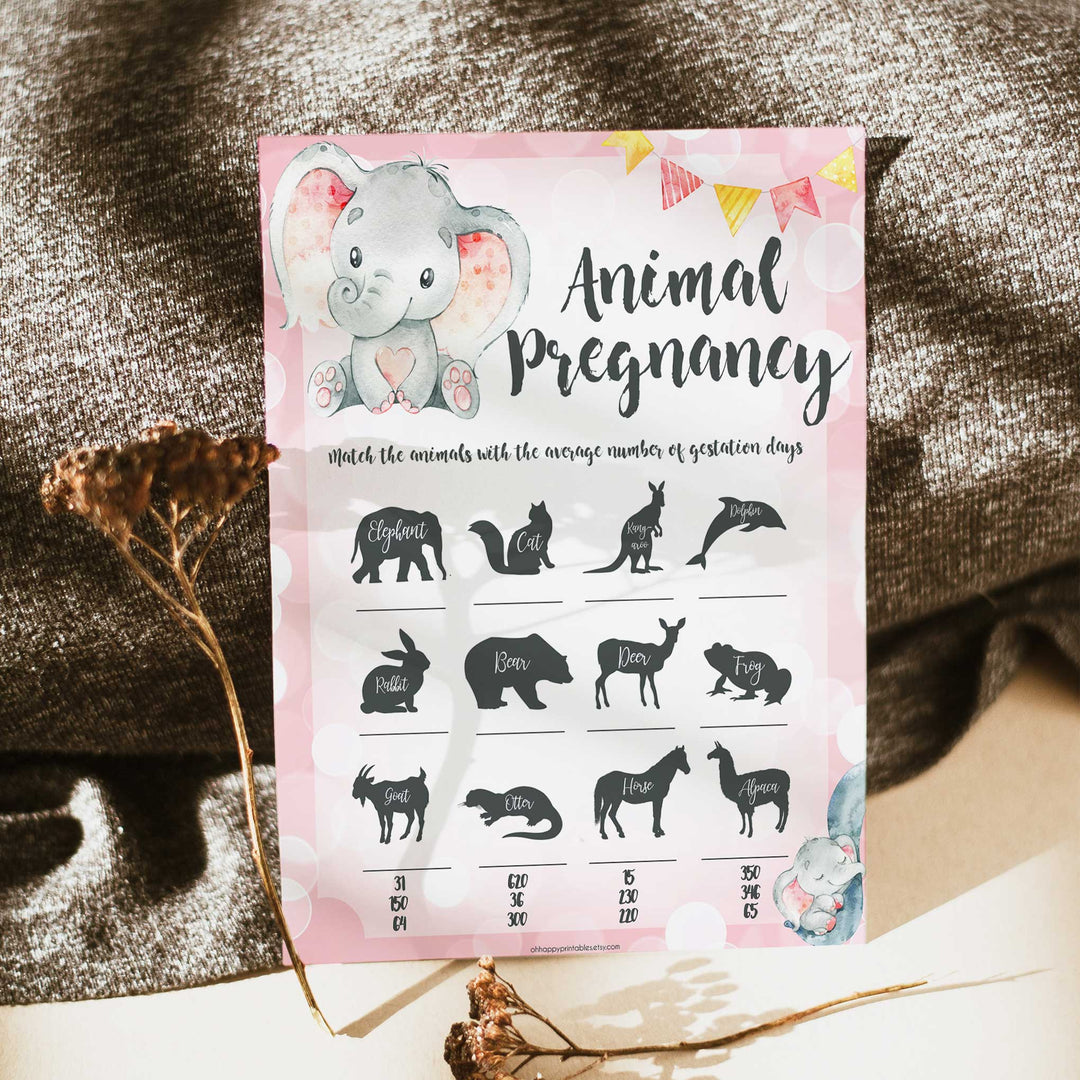 pink elephant baby games, animal pregnancy baby shower games, printable baby shower games, baby shower games, fun baby games, popular baby games, pink baby games