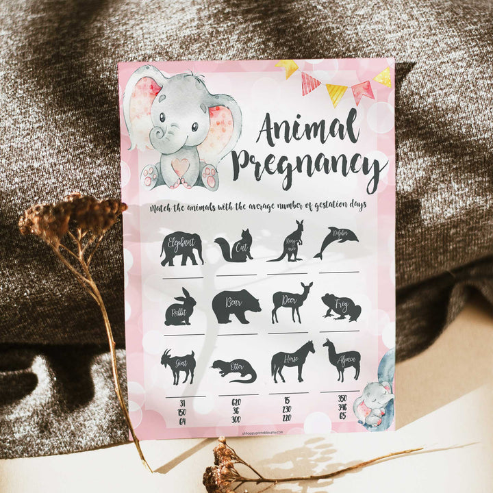 pink elephant baby games, animal pregnancy baby shower games, printable baby shower games, baby shower games, fun baby games, popular baby games, pink baby games