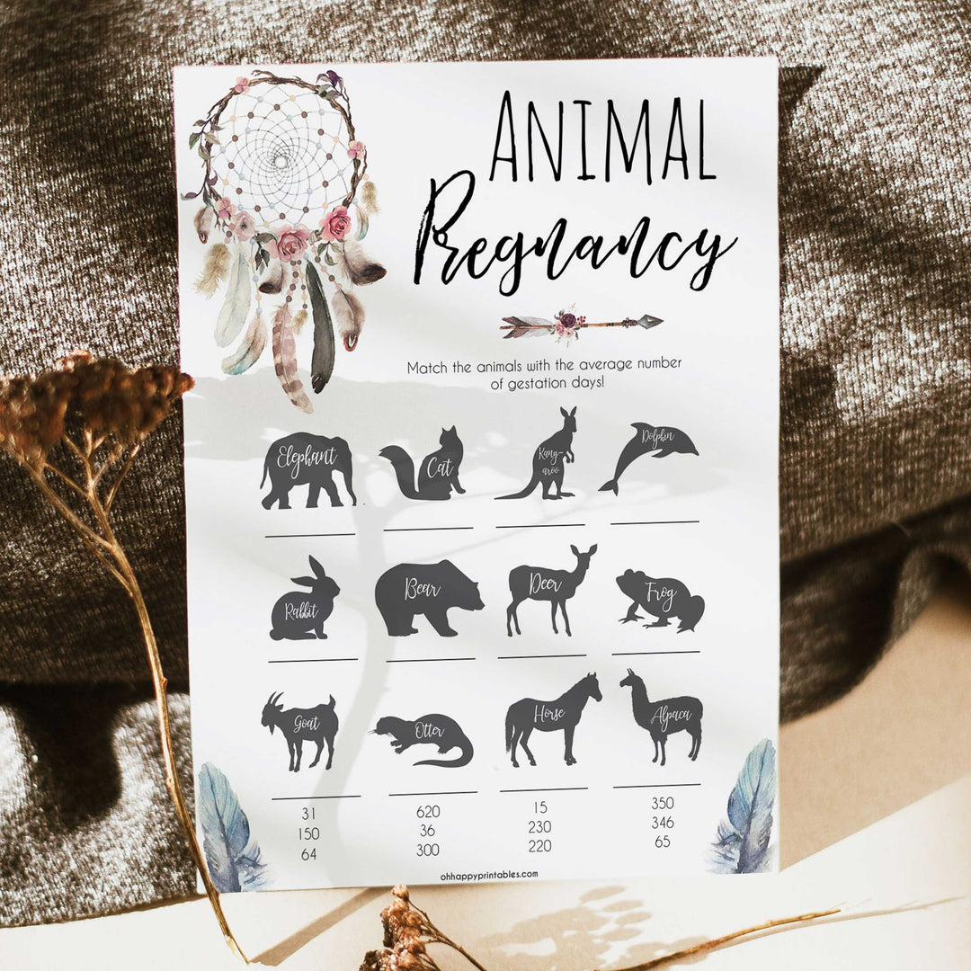 Boho baby games, animal pregnancy baby game, fun baby games, printable baby games, top 10 baby games, boho baby shower, baby games, hilarious baby games