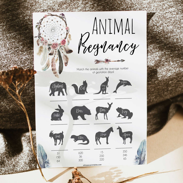 Boho baby games, animal pregnancy baby game, fun baby games, printable baby games, top 10 baby games, boho baby shower, baby games, hilarious baby games