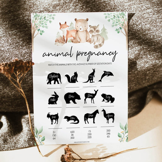 animal pregnancy game, Printable baby shower games, woodland animals baby games, baby shower games, fun baby shower ideas, top baby shower ideas, woodland baby shower, baby shower games, fun woodland animals baby shower ideas