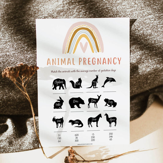 animal pregnancy baby game, Printable baby shower games, boho rainbow baby games, baby shower games, fun baby shower ideas, top baby shower ideas, boho rainbow baby shower, baby shower games, fun boho rainbow baby shower ideas