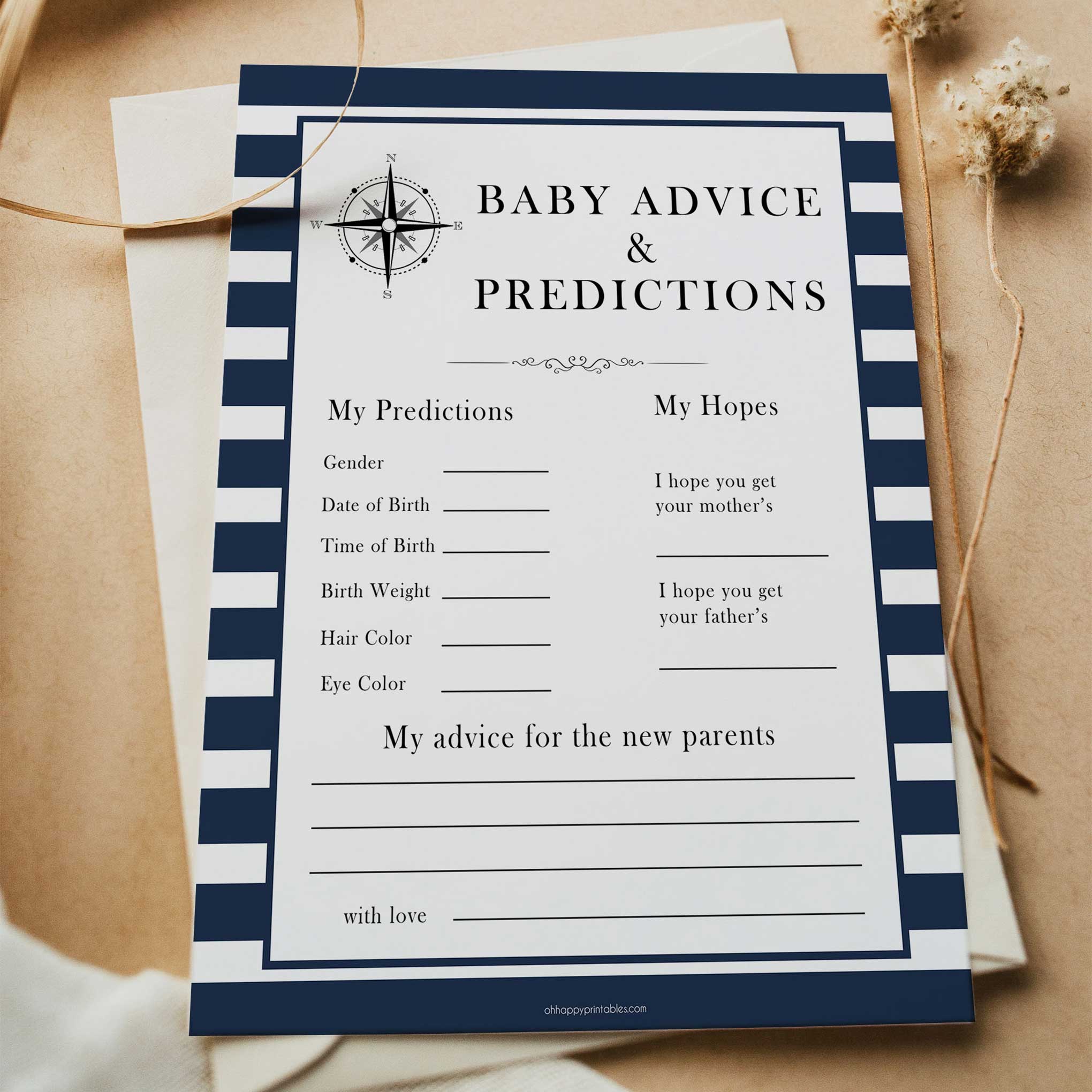 Nautical baby shower games, baby advice and predictions baby shower games, printable baby shower games, baby shower games, fun baby games, popular baby shower games, sailor baby games, boat baby games