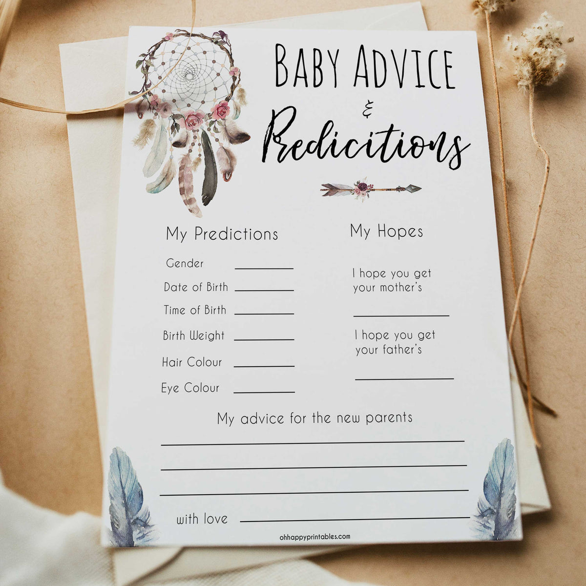 Boho baby games, baby advice and predictions baby game, fun baby games, printable baby games, top 10 baby games, boho baby shower, baby games, hilarious baby games